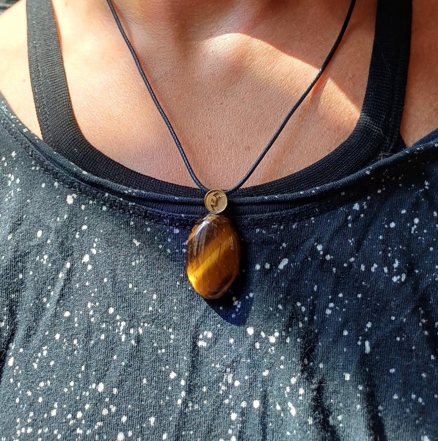 Tiger eye crystal talisman necklace under ASHA logo✨️