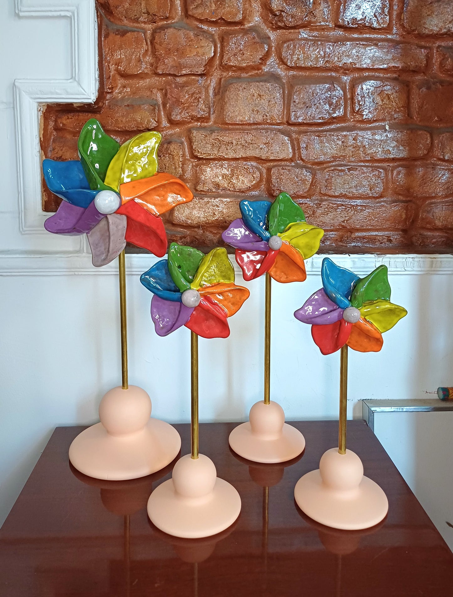 Pinwheel ceramic sculpture